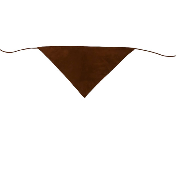 Vintage Brown Suede Triangle Head Scarf with Tie - Picture 2 of 6